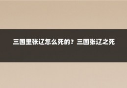三国里张辽怎么死的？三国张辽之死