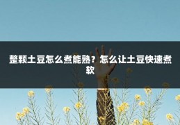 整颗土豆怎么煮能熟?怎么让土豆快速煮软