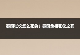 秦国张仪怎么死的?秦国丞相张仪之死