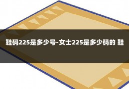 鞋码225是多少号-女士225是多少码的 鞋