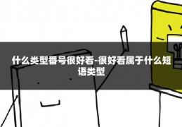 什么类型番号很好看-很好看属于什么短语类型