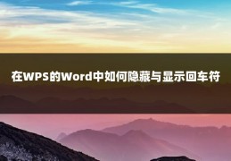 在WPS的Word中如何隐藏与显示回车符