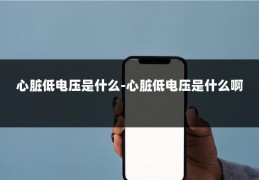 心脏低电压是什么-心脏低电压是什么啊