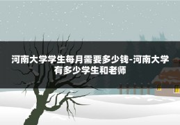 河南大学学生每月需要多少钱-河南大学有多少学生和老师