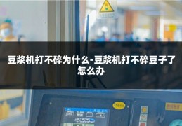 豆浆机打不碎为什么-豆浆机打不碎豆子了怎么办