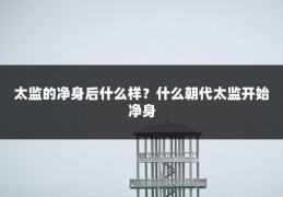 太监的净身后什么样？什么朝代太监开始净身