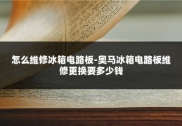 怎么维修冰箱电路板-奥马冰箱电路板维修更换要多少钱