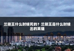 兰陵王什么时候死的?兰陵王是什么时候出的英雄