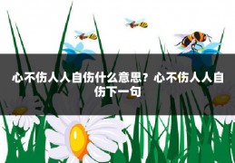 心不伤人人自伤什么意思？心不伤人人自伤下一句