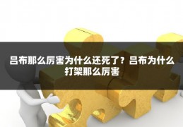 吕布那么厉害为什么还死了？吕布为什么打架那么厉害