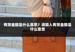 有效金额是什么意思?请输入有效金额是什么意思