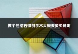 做个胆结石微创手术大概要多少钱啊