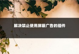 解决禁止使用屏蔽广告的插件