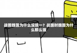 战国魏国为什么没统一？战国时魏国为什么那么强