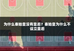 为什么秦始皇没有皇后?秦始皇为什么不设立皇后