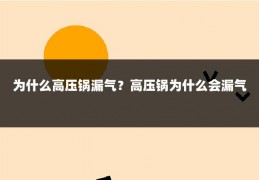 为什么高压锅漏气？高压锅为什么会漏气