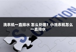 洗衣机一直排水 怎么处理?小洗衣机怎么一直排水
