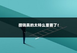 攒钱真的太特么重要了！