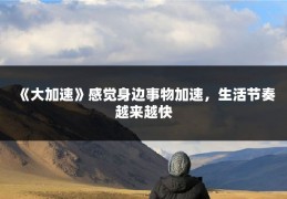 《大加速》感觉身边事物加速，生活节奏越来越快