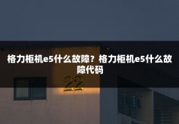 格力柜机e5什么故障?格力柜机e5什么故障代码
