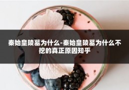 秦始皇陵墓为什么-秦始皇陵墓为什么不挖的真正原因知乎
