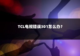 TCL电视错误301怎么办?
