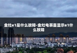 金灶e1是什么故障-金灶电茶壶显示e1什么故障