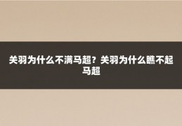 关羽为什么不满马超？关羽为什么瞧不起马超
