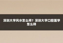 深圳大学风水怎么样?深圳大学口腔医学怎么样