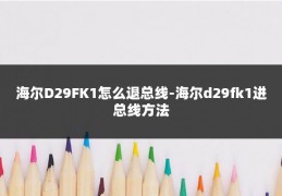海尔D29FK1怎么退总线-海尔d29fk1进总线方法