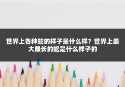 世界上各种蛇的样子是什么样?世界上最大最长的蛇是什么样子的