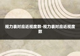 视力表对应近视度数-视力表对应近视度数
