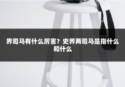 界司马有什么厉害？史界两司马是指什么和什么