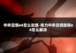 中央空调e4怎么处理-格力中央空调故障e4怎么解决