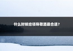 什么时候给领导敬酒最合适？