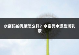 水密码的乳液怎么样?水密码水漾盈润乳液