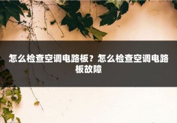 怎么检查空调电路板？怎么检查空调电路板故障