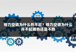 格力空调为什么开不起?格力空调为什么开不起辅热还是不热