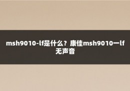 msh9010-lf是什么？康佳msh9010一lf无声音