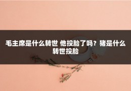 毛主席是什么转世 他投胎了吗?猪是什么转世投胎