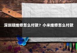 深圳顺维修怎么付款？小米维修怎么付款