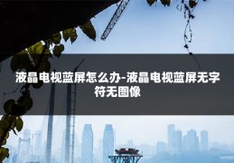液晶电视蓝屏怎么办-液晶电视蓝屏无字符无图像