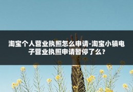 淘宝个人营业执照怎么申请-淘宝小镇电子营业执照申请暂停了么?
