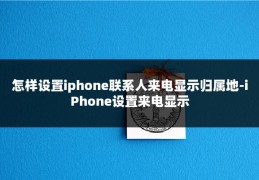 怎样设置iphone联系人来电显示归属地-iPhone设置来电显示