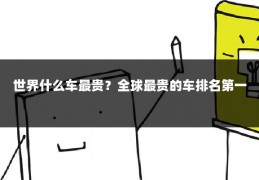 世界什么车最贵？全球最贵的车排名第一