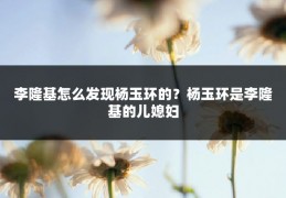 李隆基怎么发现杨玉环的？杨玉环是李隆基的儿媳妇