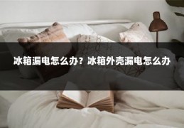冰箱漏电怎么办?冰箱外壳漏电怎么办
