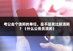 考公去个清闲的单位，是不是就比较清闲？（什么公务员清闲）