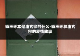 杨玉环本是唐玄宗的什么-杨玉环和唐玄宗的爱情故事