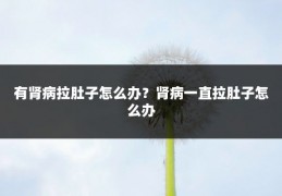 有肾病拉肚子怎么办?肾病一直拉肚子怎么办